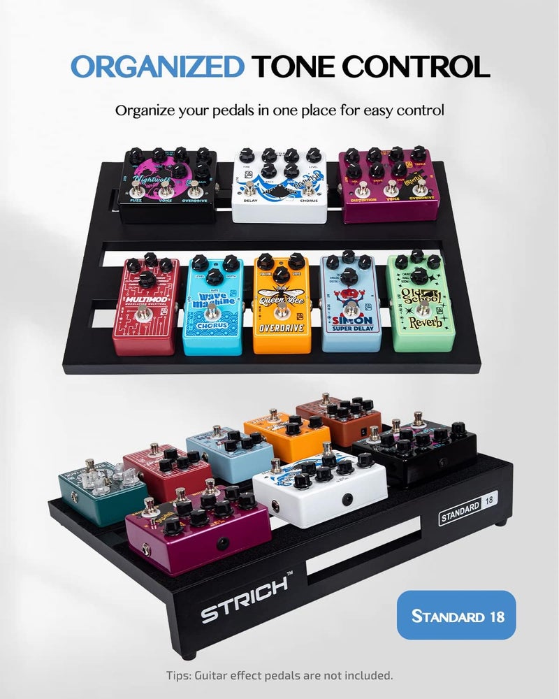 STRICH Guitar Pedal Board Aluminum Alloy 1.98lb Super Light Effect Pedalboard 18'' x 12.5'' with Carry Bag, STANDARD 18 (Angled) - Image 5